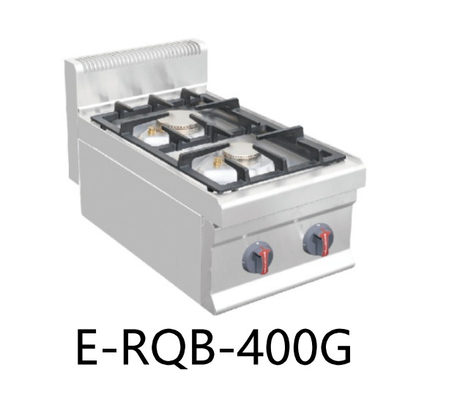 E-rqb-400G het Commerciële het Materiaalcountertop van de Restaurantkeuken Dubbele Fornuis van het Brandergasfornuis