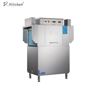 Van de het Kanaal Dubbele Tank van de rektransportband Commerciële Dishwashing Machine