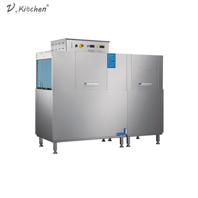 Van de het Kanaal Dubbele Tank van de rektransportband Commerciële Dishwashing Machine